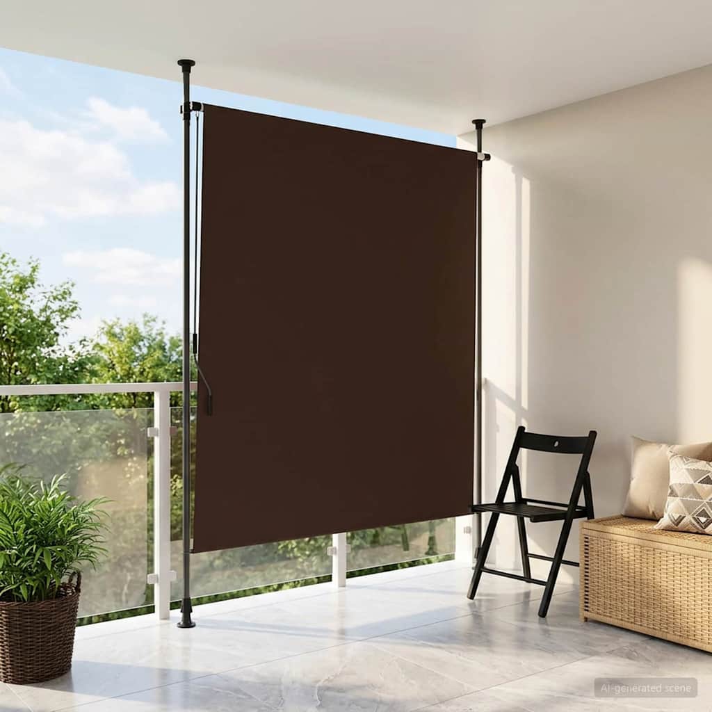 Outdoor Roller Blind Brown 100 x 270 cm