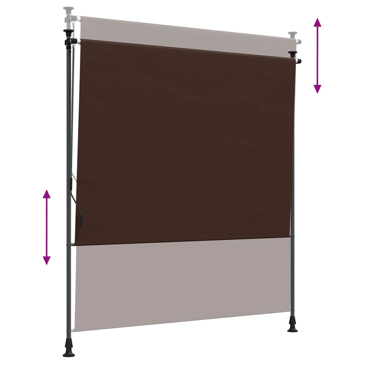 Outdoor Roller Blind Brown 120 x 270 cm