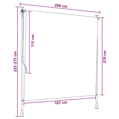 Outdoor Roller Blind Brown 200 x 270 cm