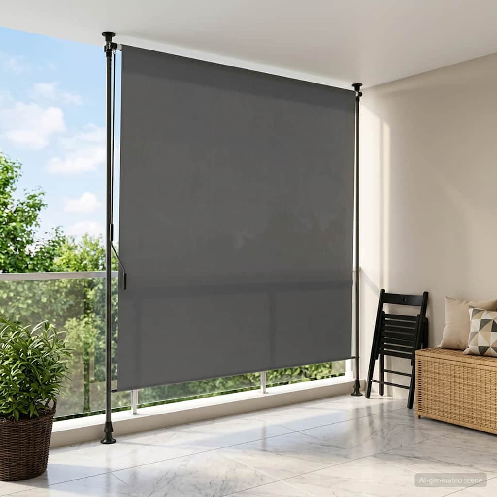 Outdoor Roller Blind Light Grey 100 x 270 cm