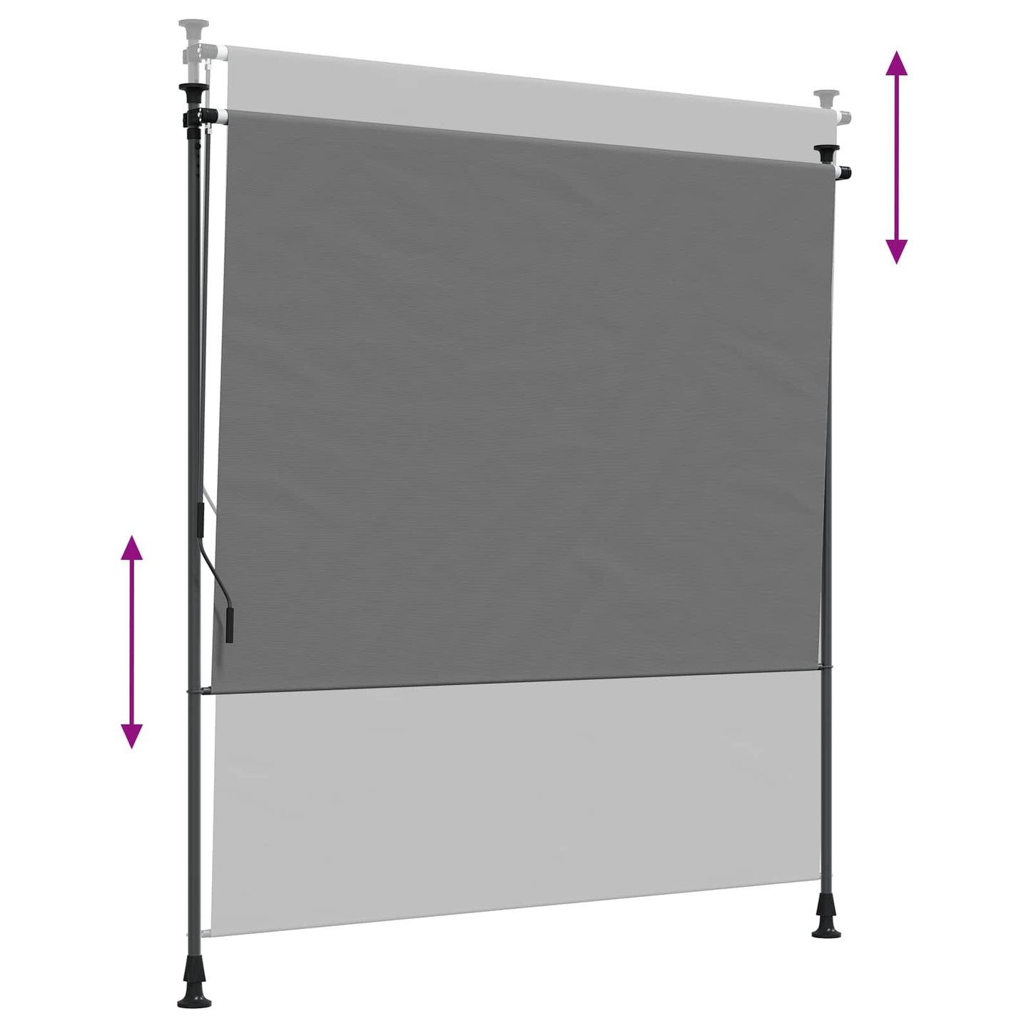 Outdoor Roller Blind Light Grey 100 x 270 cm