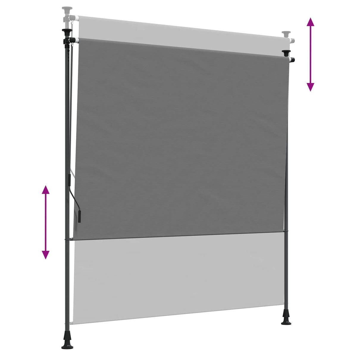 Outdoor Roller Blind Light Grey 120 x 270 cm