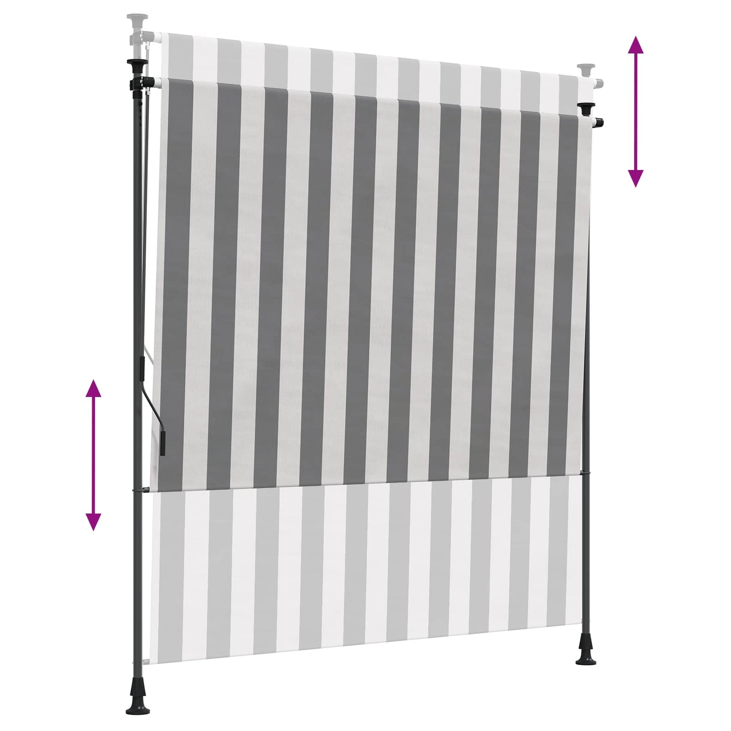Outdoor Roller Blind Anthracite and White 100 x 270 cm