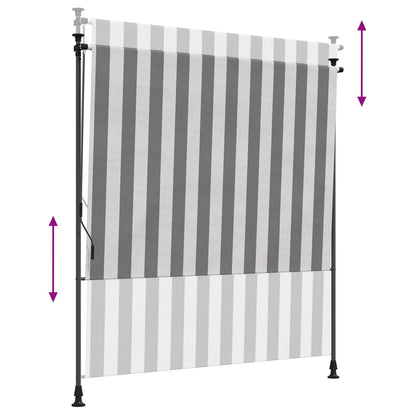 Outdoor Roller Blind Anthracite and White 100 x 270 cm