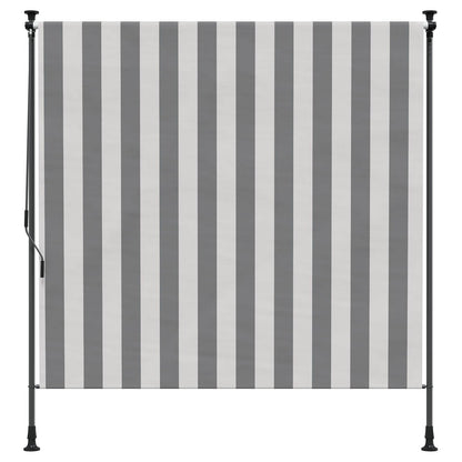 Outdoor Roller Blind Anthracite and White 120 x 270 cm