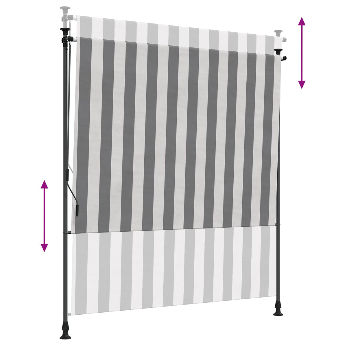Outdoor Roller Blind Anthracite and White 120 x 270 cm