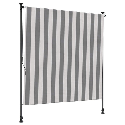 Outdoor Roller Blind Anthracite and White 200 x 270 cm