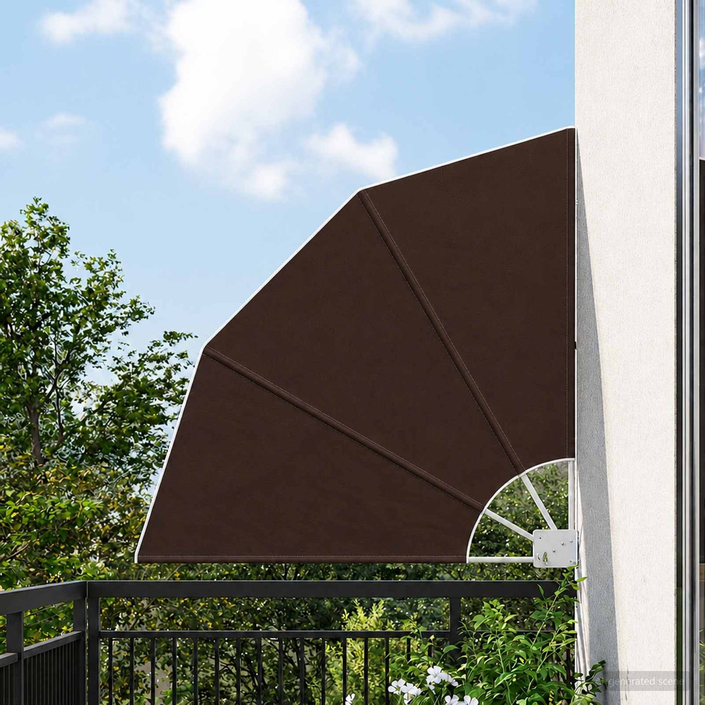 Balcony Privacy Screen 160 x 160 cm Polyester Brown