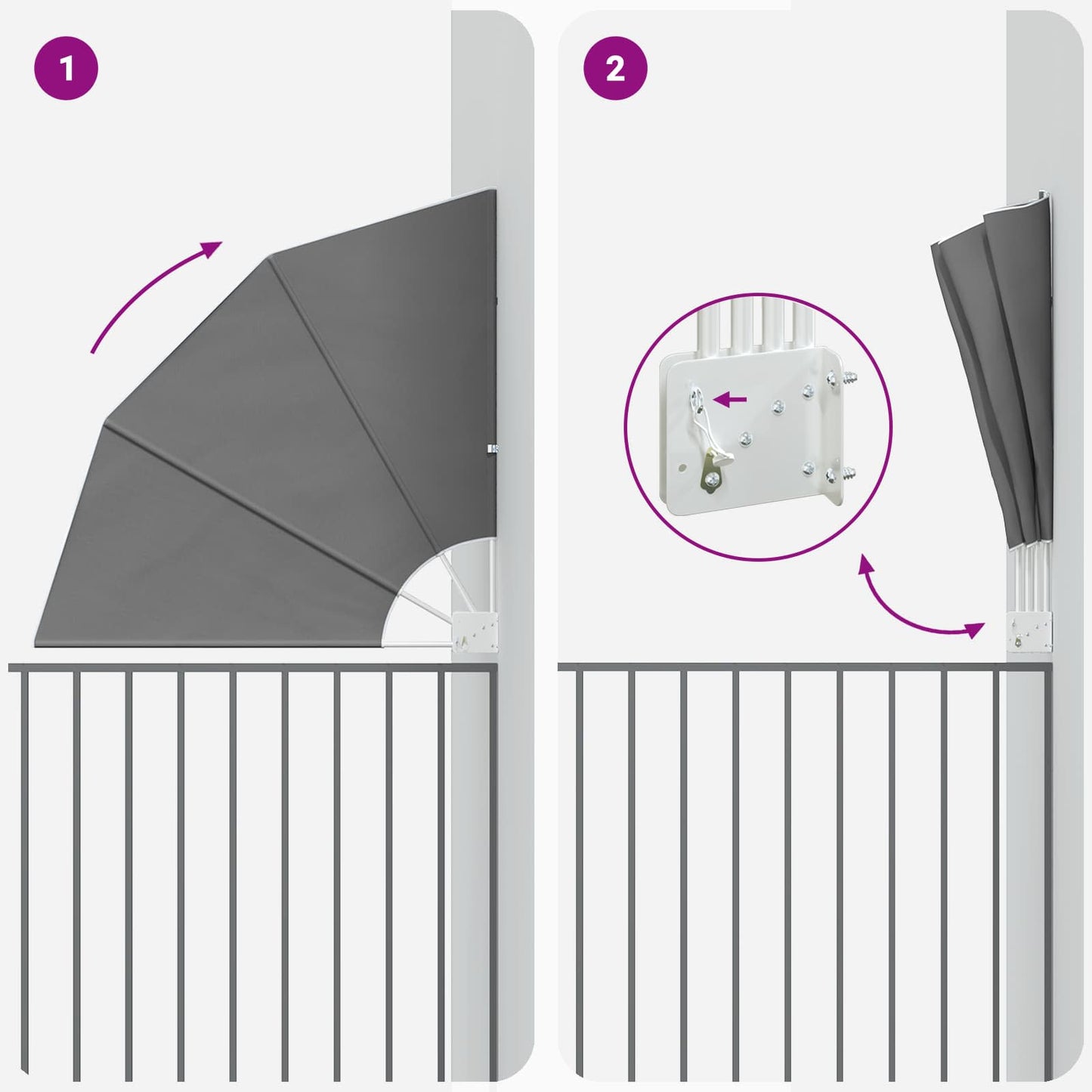 Balcony Privacy Screen 210 x 210 cm Polyester Light Grey