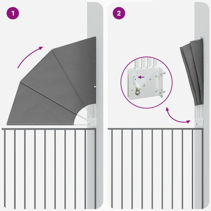 Balcony Privacy Screen 140 x 140 cm Polyester Light Grey
