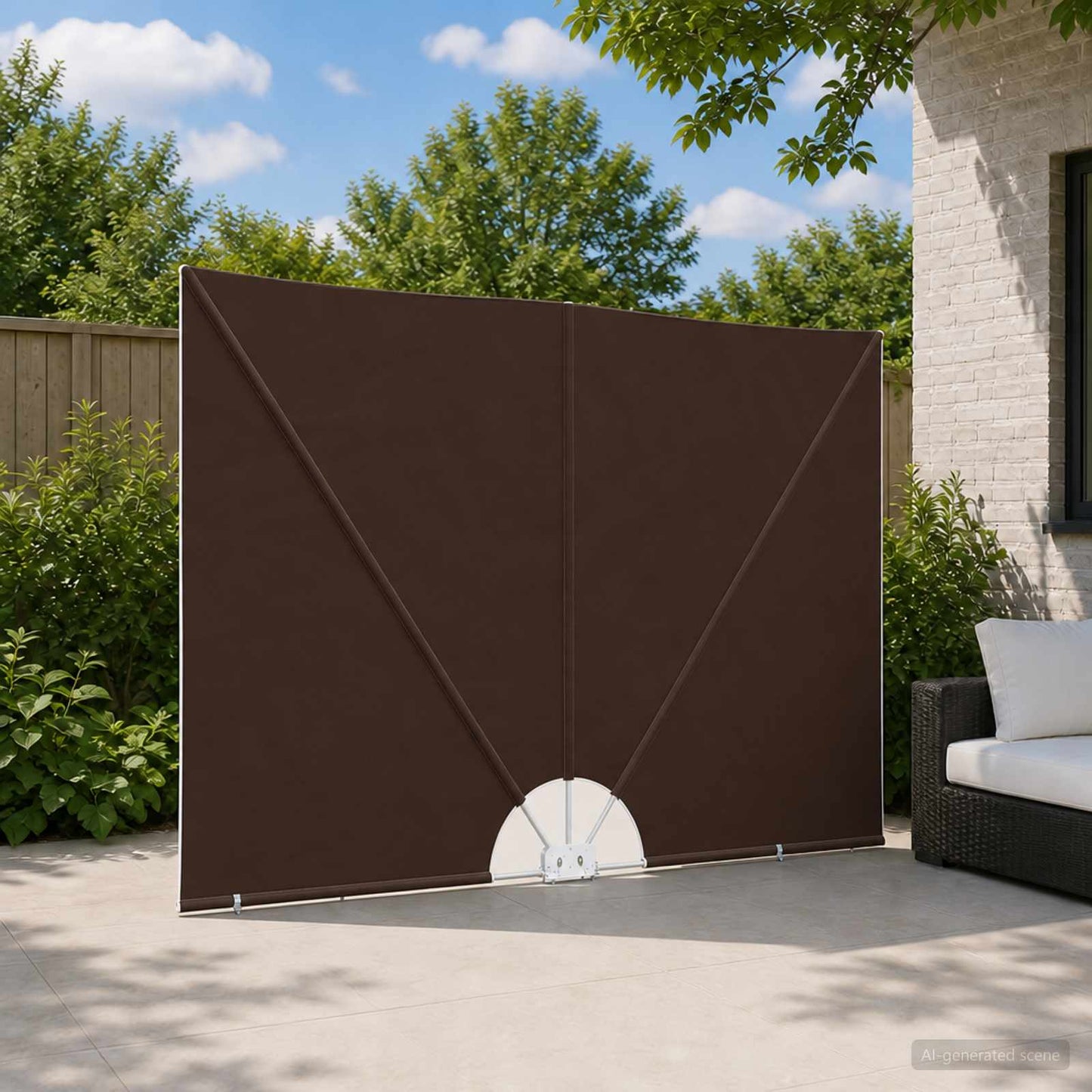 Balcony Privacy Screen 240 x 160 cm Polyester Rectangular Brown