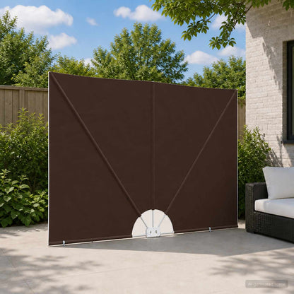 Balcony Privacy Screen 240 x 160 cm Polyester Rectangular Brown