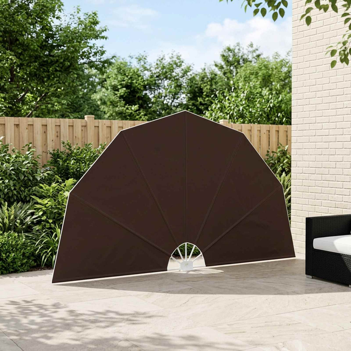 Balcony Privacy Screen Ø 320 cm Polyester Brown