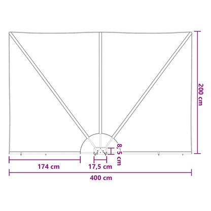 Balcony Privacy Screen 200 x 400 cm Polyester Rectangular