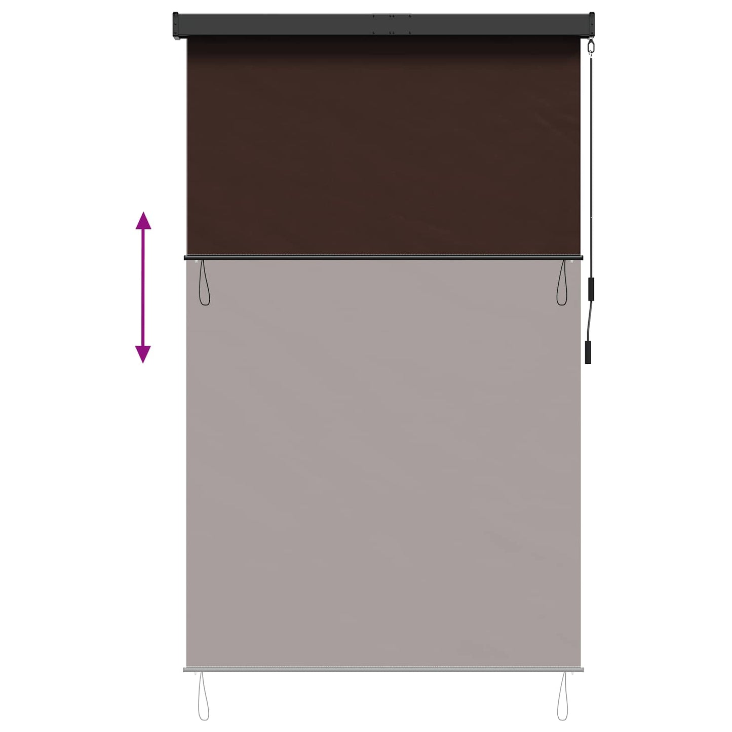 Roller Blind Brown 60 x 250 cm Fabric and Aluminum