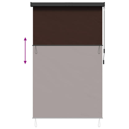Roller Blind Brown 60 x 250 cm Fabric and Aluminum