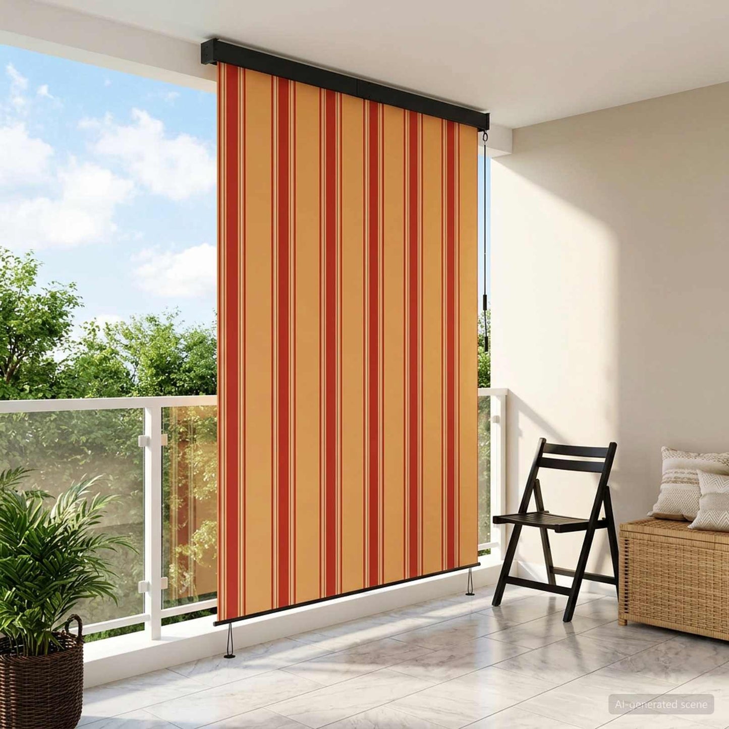 Roller Blind Multicolour 80 x 250 cm Fabric and Aluminum