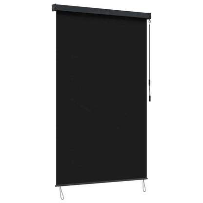 Roller Blind Black 100 x 250 cm Fabric and Aluminum