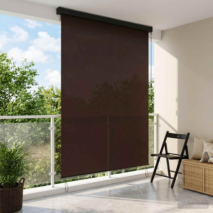 Roller Blind Brown 140 x 250 cm Fabric and Aluminum