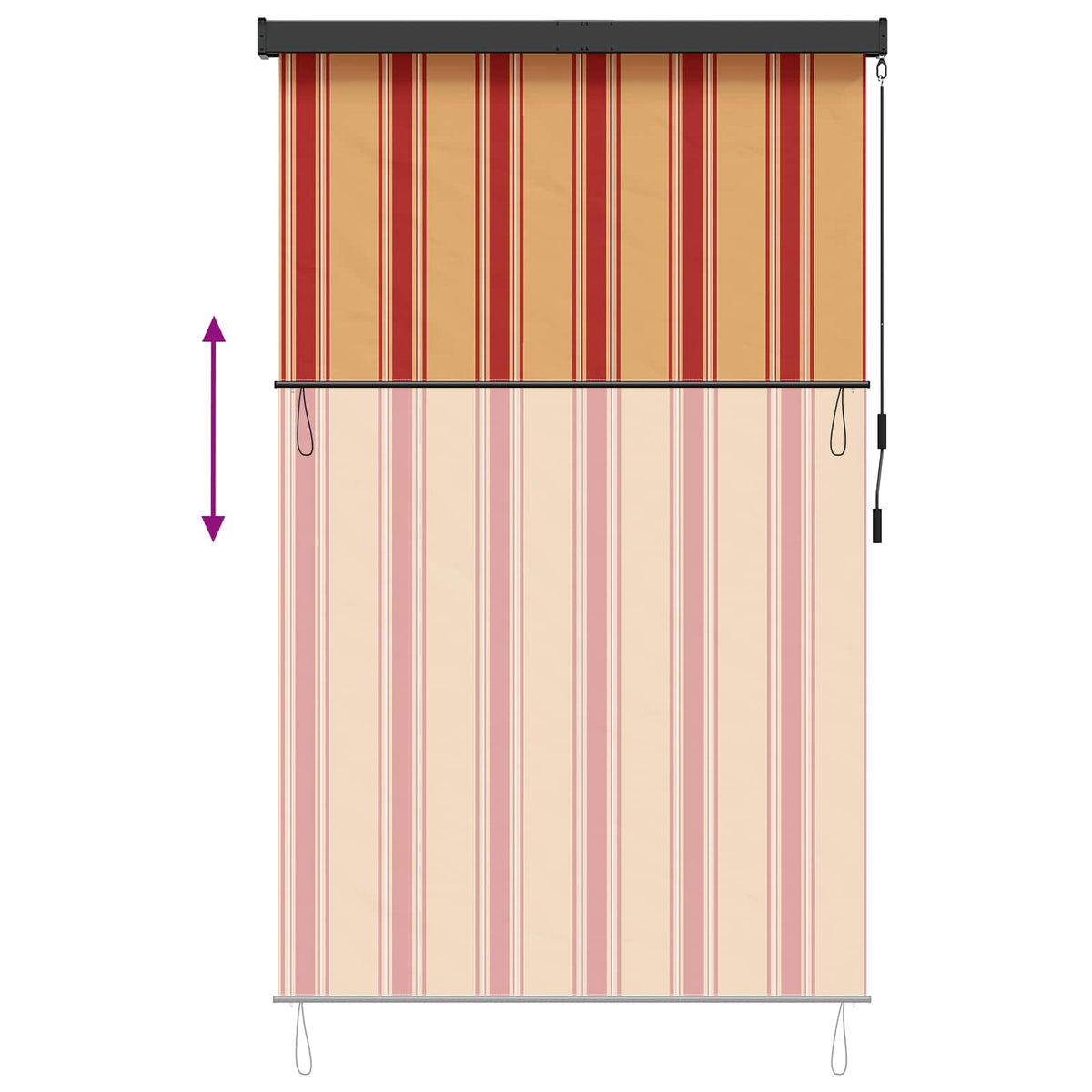 Roller Blind Multicolour 140 x 250 cm Fabric and Aluminum