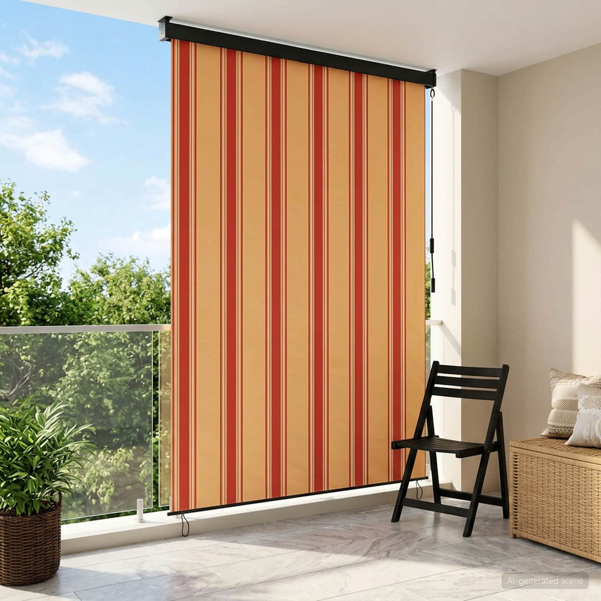 Roller Blind Multicolour 160 x 250 cm Fabric and Aluminum