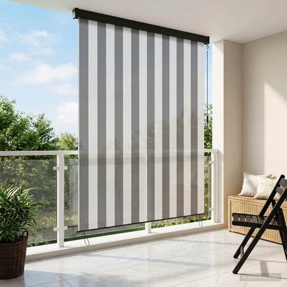 Roller Blind Anthracite and White 180 x 250 cm