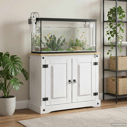 Aquarium Stand CORONA White and Brown 81.5 x 37 x 73 cm 250 kg