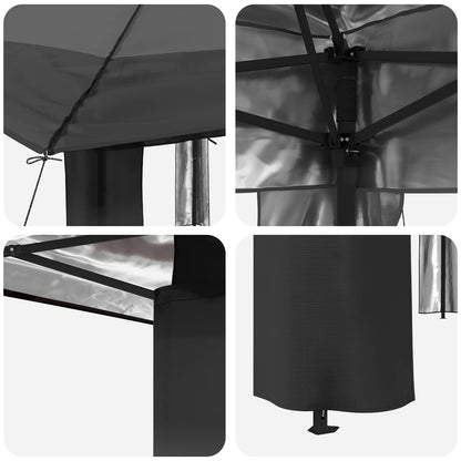 Gazebo without Sidewall 2.6 x 2.6 m Light Grey and Anthracite