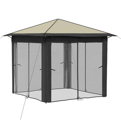 Gazebo with 4 Sidewalls 2.6 x 2.6 m Cream and Anthracite