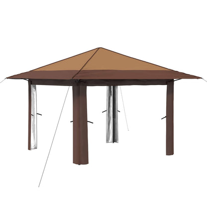 Gazebo without Sidewall 3.3 x 3.3 m Beige and Brown