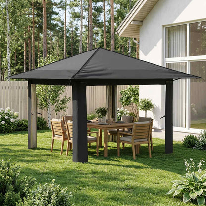 Gazebo without Sidewall 3.3 x 3.3 m Light Grey and Anthracite
