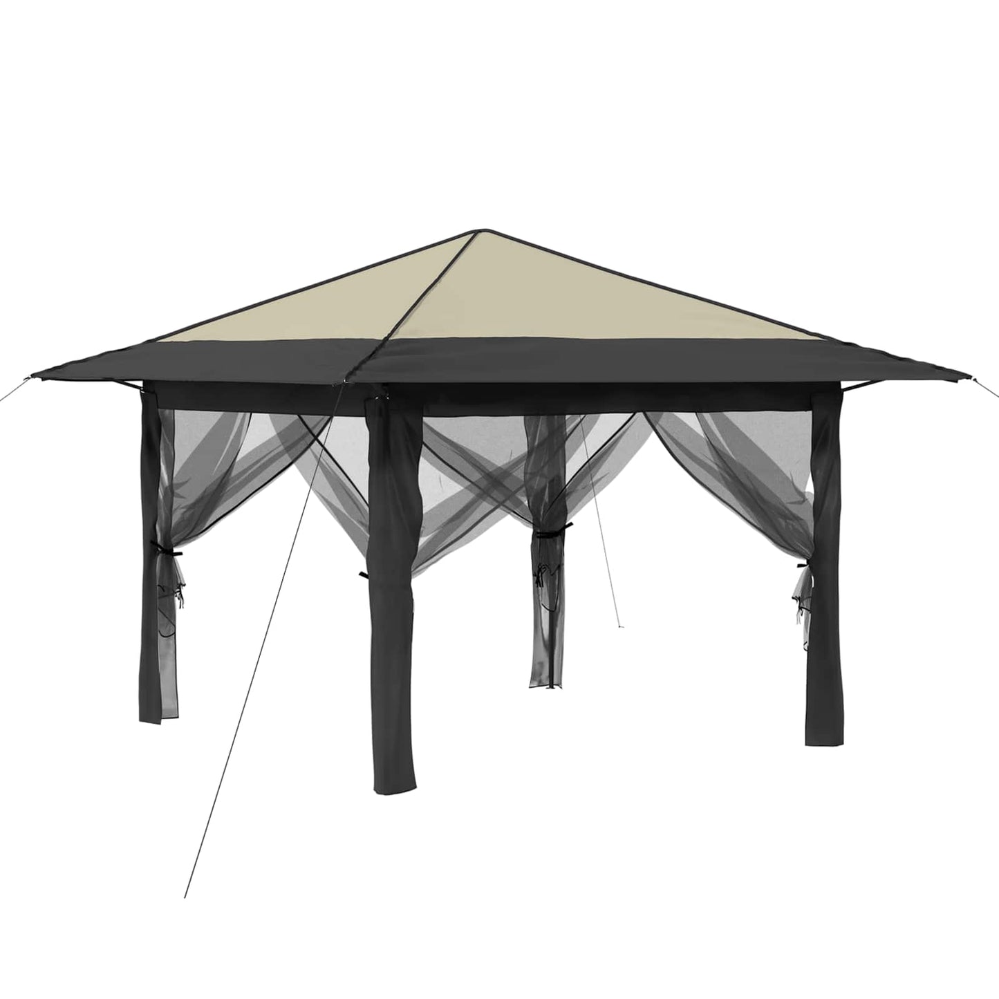 Gazebo with 4 Sidewalls 3.3 x 3.3 m Cream and Anthracite