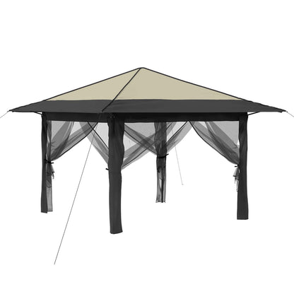 Gazebo with 4 Sidewalls 3.3 x 3.3 m Cream and Anthracite