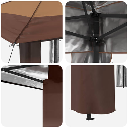 Gazebo without Sidewall 4 x 4 m Beige and Brown