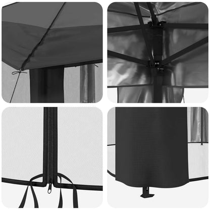Gazebo with 4 Sidewalls 4 x 4 m Light Grey and Anthracite