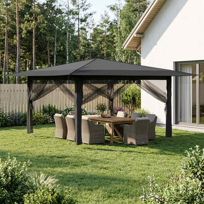 Gazebo with 4 Sidewalls 4 x 4 m Light Grey and Anthracite