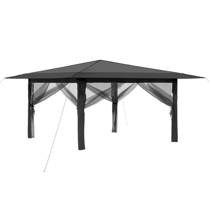 Gazebo with 4 Sidewalls 4 x 4 m Light Grey and Anthracite