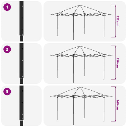 Gazebo with 4 Sidewalls 4 x 4 m Light Grey and Anthracite