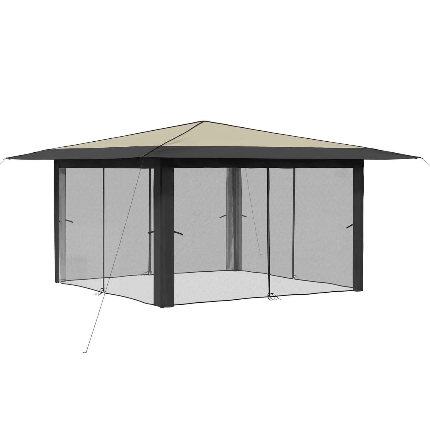 Gazebo with 4 Sidewalls 4 x 4 m Cream and Anthracite