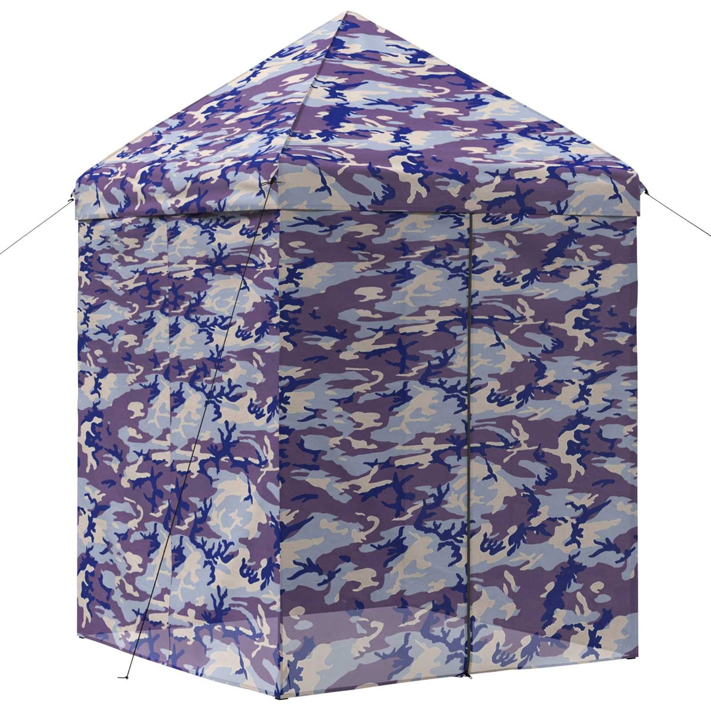 Pop-up Gazebo with 4 Sidewalls 2 x 2 m Blue Camouflage