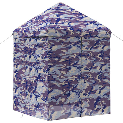 Pop-up Gazebo with 4 Sidewalls 2 x 2 m Blue Camouflage