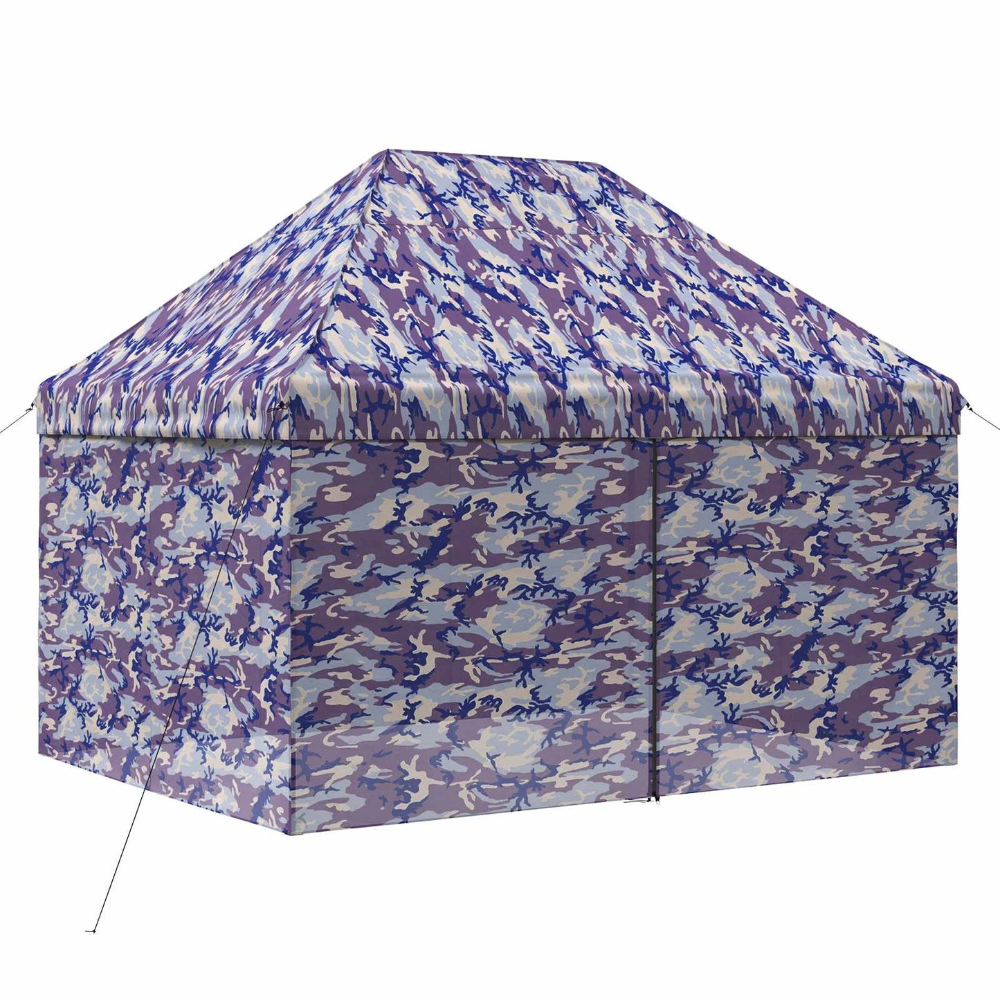 Pop-up Gazebo with 4 Sidewalls 2.95 x 4.1 m Blue Camouflage
