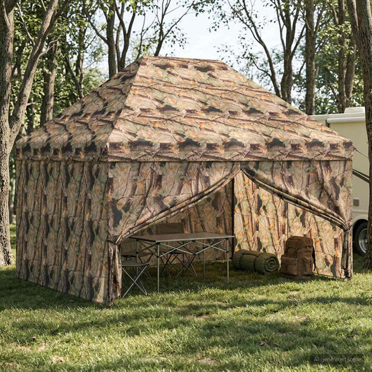Pop-up Gazebo with 4 Sidewalls 3 x 4 m Forest Camouflage