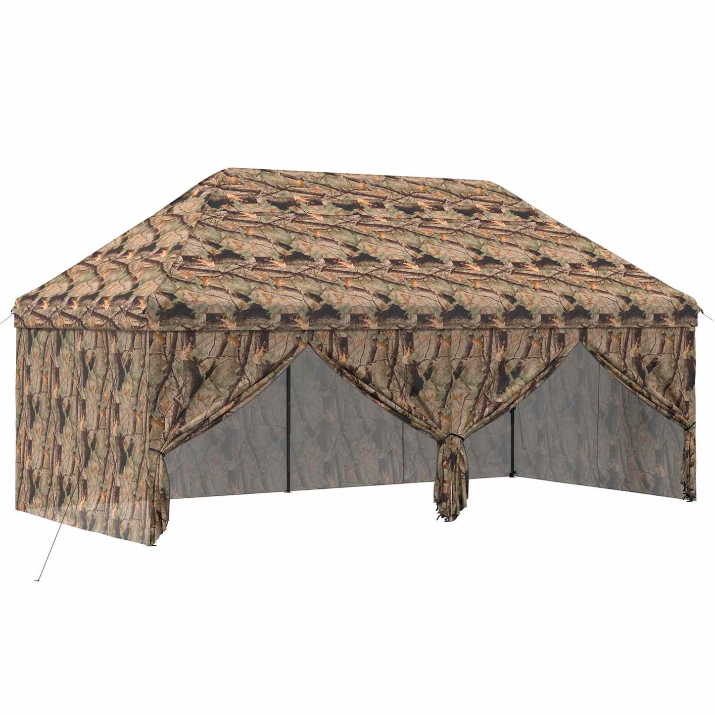 Pop-up Gazebo with 4 Sidewalls 3 x 6 m Forest Camouflage