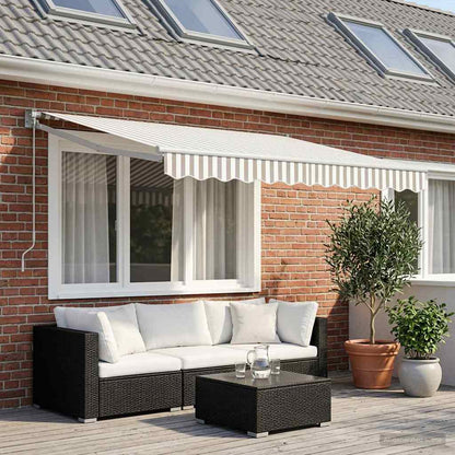 Awning Canopy Replacement for 3.5x2 m Light Grey&White Stripe