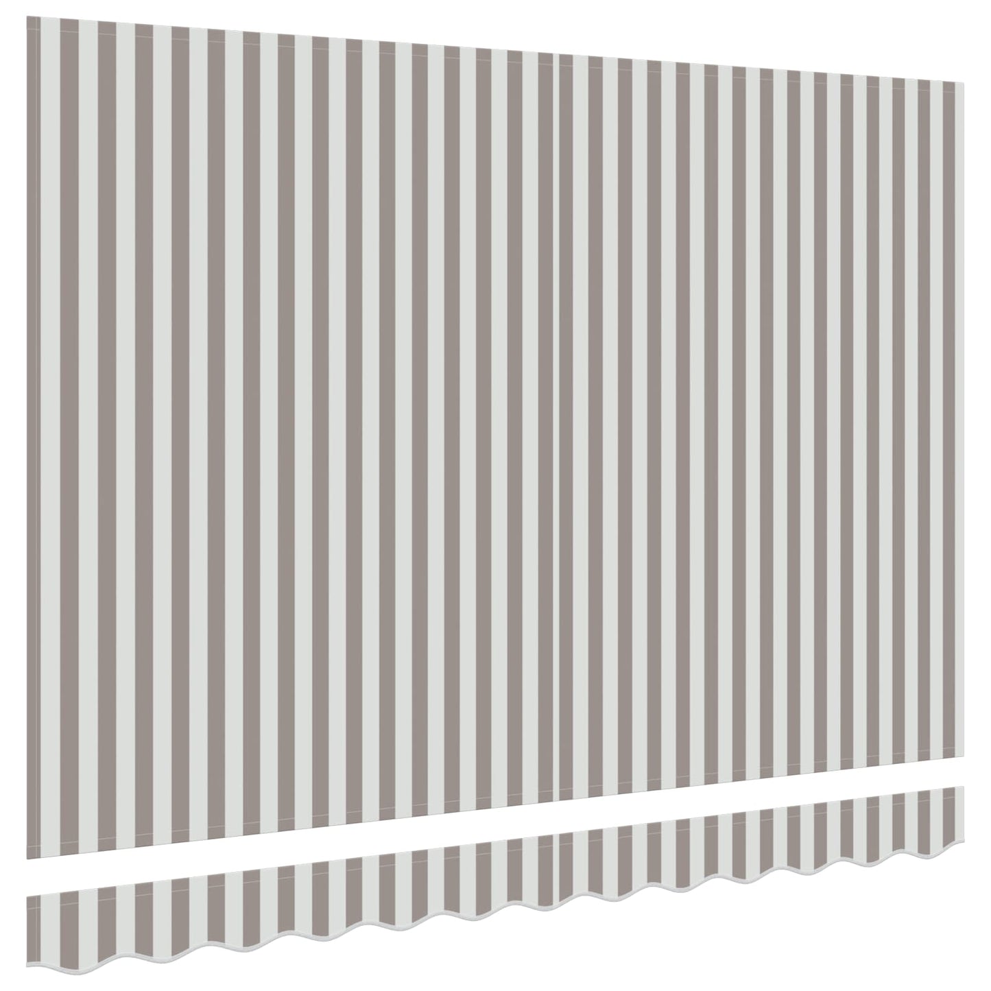 Awning Replacement Fabric Light Grey and White 3.5 x 2 m