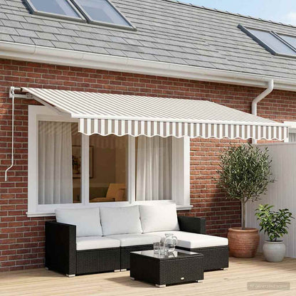Awning Canopy Replacement for 3x2.5 m Light Grey&White Stripe