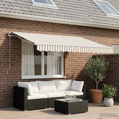Awning Canopy Replacement for 3.5x2.5 m Light Grey&White Stripe