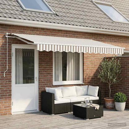 Awning Canopy Replacement for 5x3 m Light Grey&White Stripe