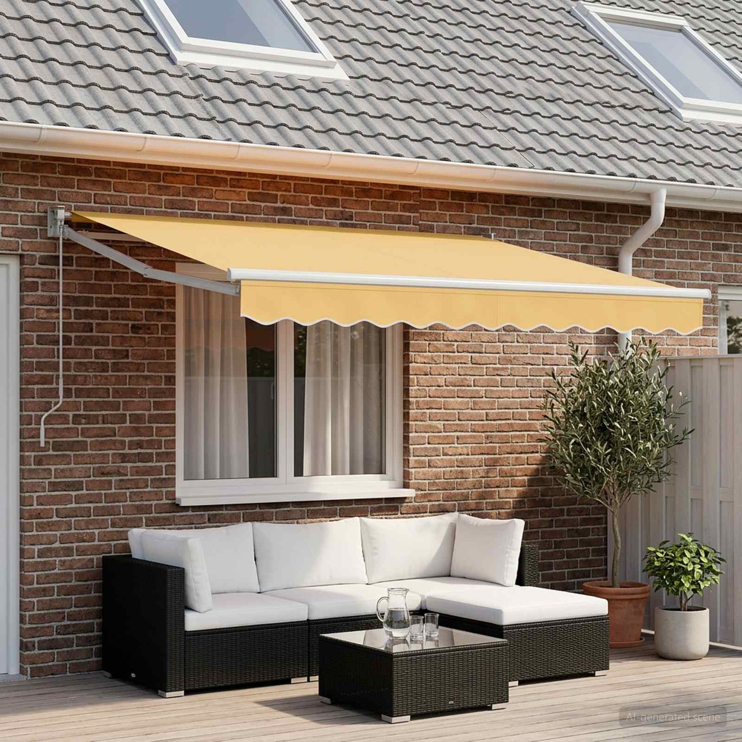 Awning Canopy Replacement for 5x3.5 m Sand Polyester